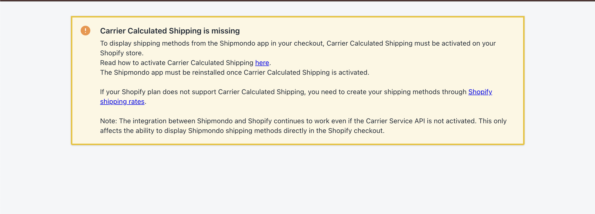 Carrier Calculated Shipping i Shopify